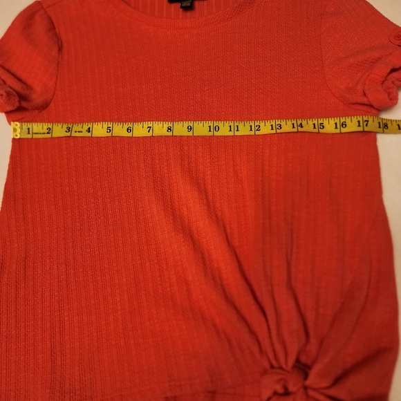 Melissa Paige Coral Knit Short Sleeve Side Tie Top - Picture 9 of 9